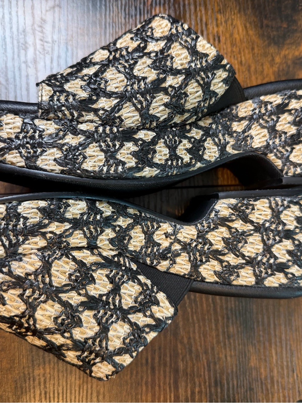 Beach by Matisse Black Natural Woven Platform Slide Sandals Size 8M - Picture 9 of 9